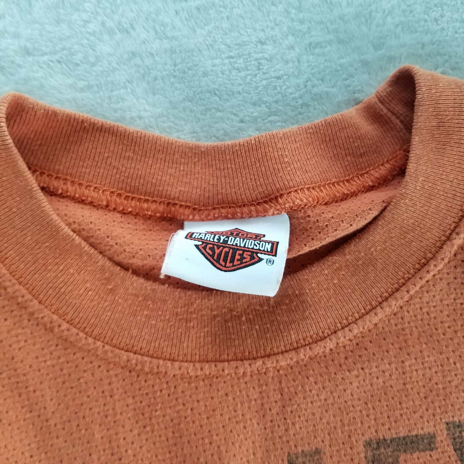 Mens Harley Sleeveless Graphic T Shirt Orange Stone Mountain - See Measurements gallery