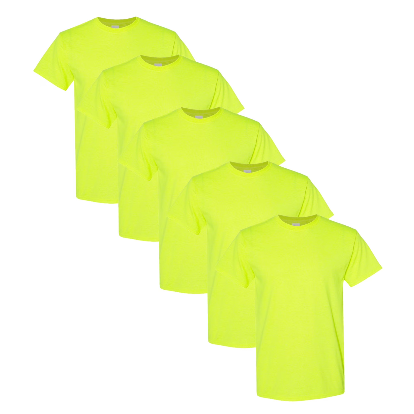 High Visibility Safety T-Shirts Heavy Cotton Hi Vis T-Shirt for Comfort S-5 PACK