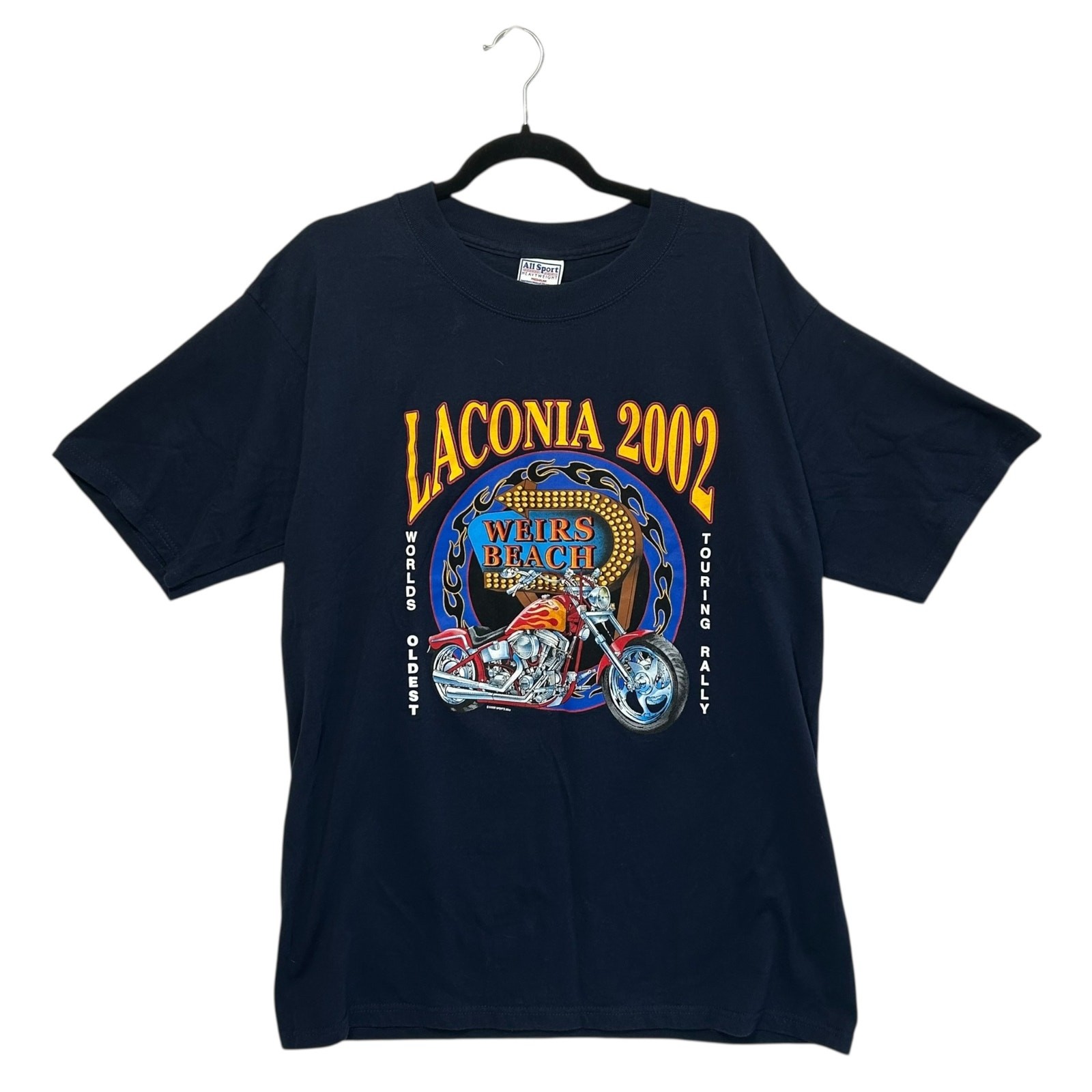 All Sport Laconia 2002 Weirs Beach T-Shirt Vintage Mens Sz XL Navy Y2K Americana gallery