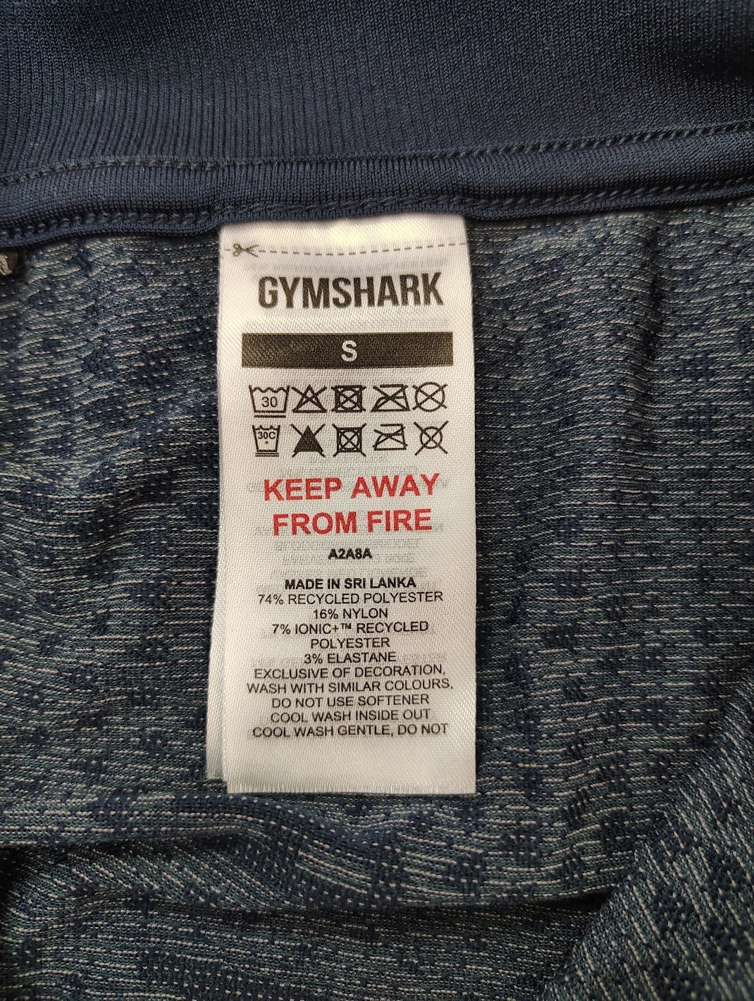 Gymshark 1/4 Zip Shirt Men Small Pullover Long Sleeve Training Gym Blue Camo gallery