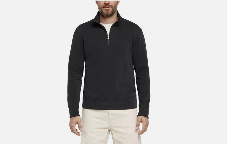Banana Republic Men’s 1/4 Zip Pullover Sweatshirt, Black, Size S