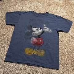Disney Mickey Mouse Shirt Men Medium Blue Retro 80s Cartoon TV Movie Graphic Tee