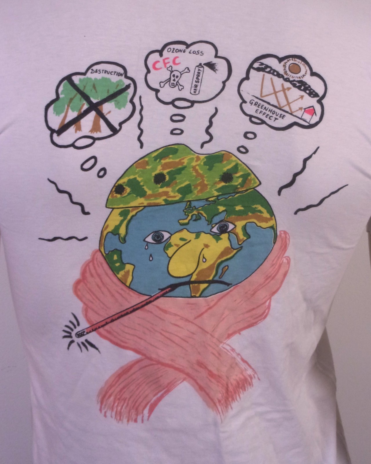 vintage 80s 90s Earth Day 1990 T-Shirt Jakarta Indonesia single stitch Art SZ S gallery