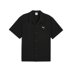 PUMA Wardrobe Essentials Seersucker Relaxed Short Sleeve Button Up Shirt Mens Si