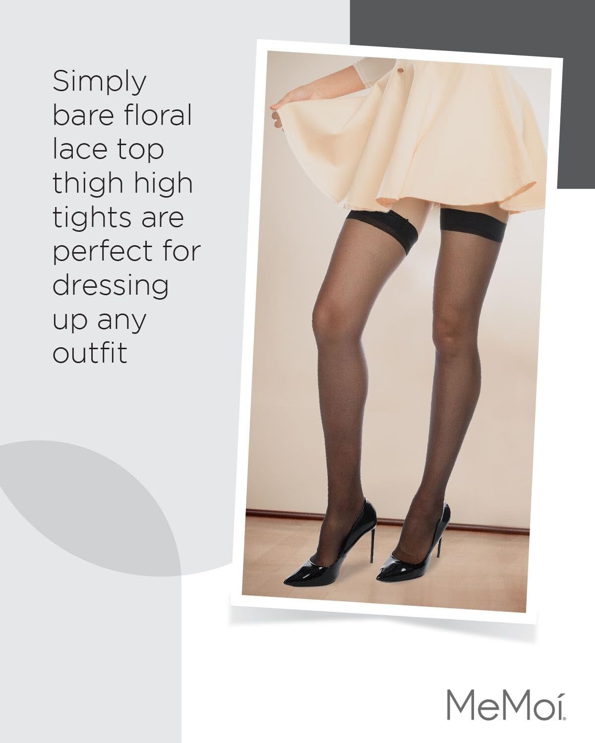 Women's Simply Bare Floral Lace Top Thigh High Tights Sheer Hosiery Stockings gallery