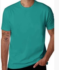 Solid Color Basic Short Sleeve T-Shirt, Regular Fit Casual Streetwear for Men