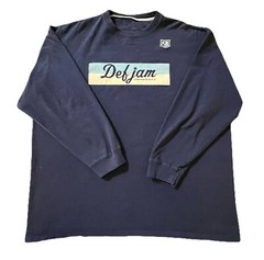 Vintage 90’s Def Jam Records University XXL Long Slv Blue T-Shirt EUC!