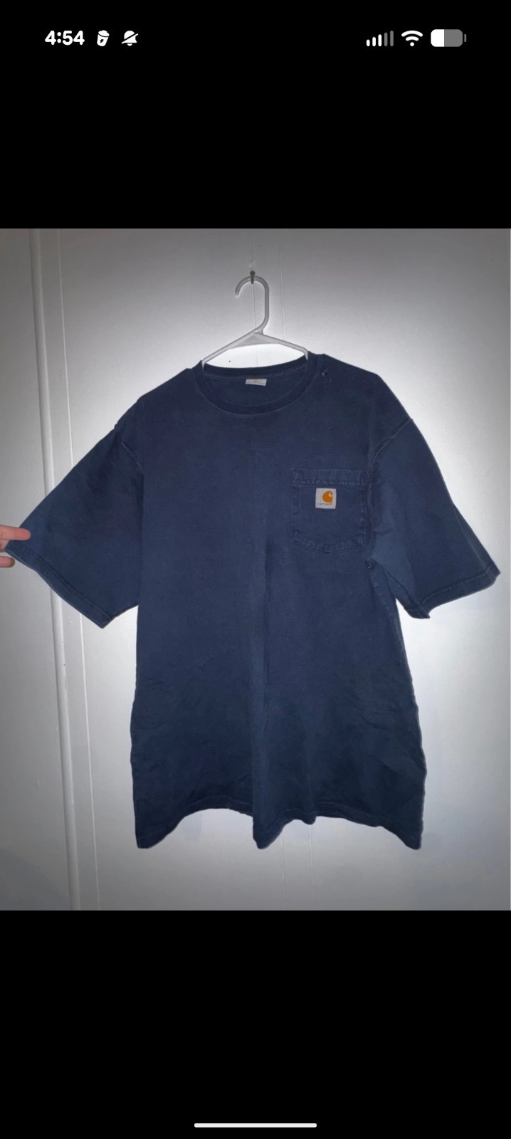 Carhartt Blue Cotton Knit Regular Fit Men's Pocket Logo Crew Neck T-Shirt L gallery