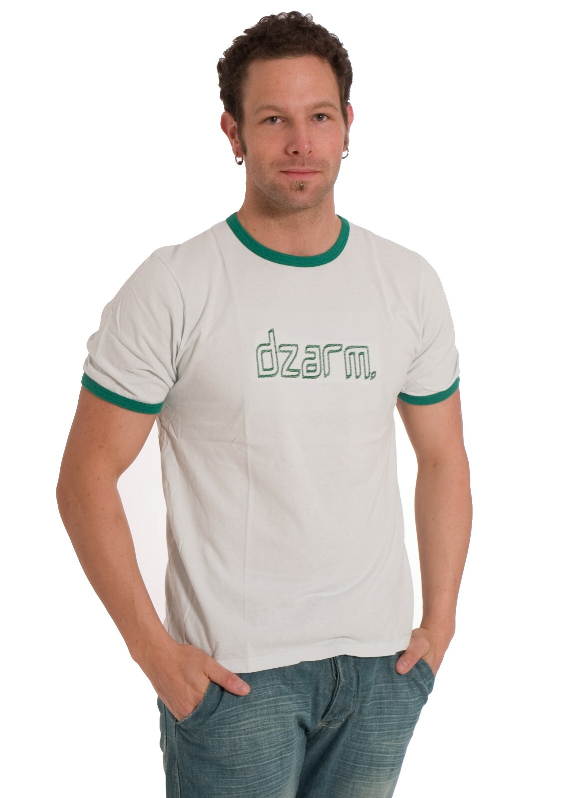 Dzarm by Hering Men’s Crewneck Contrast Trim Jersey 100% Cotton T-Shirt 627C