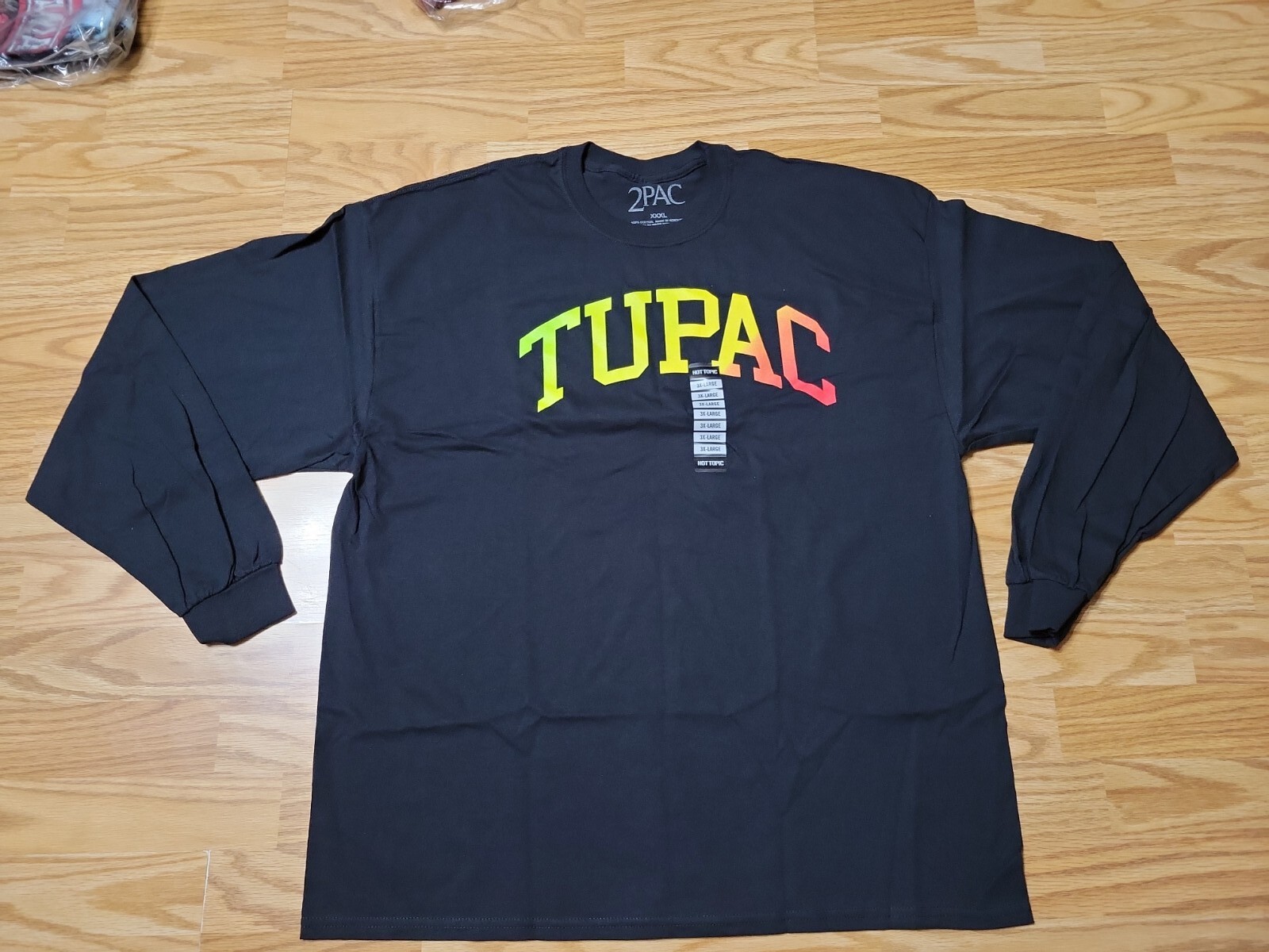 Tupac Spell Out Long Sleeve T-Shirt Sixe 3XL Black If You Can Make It Through