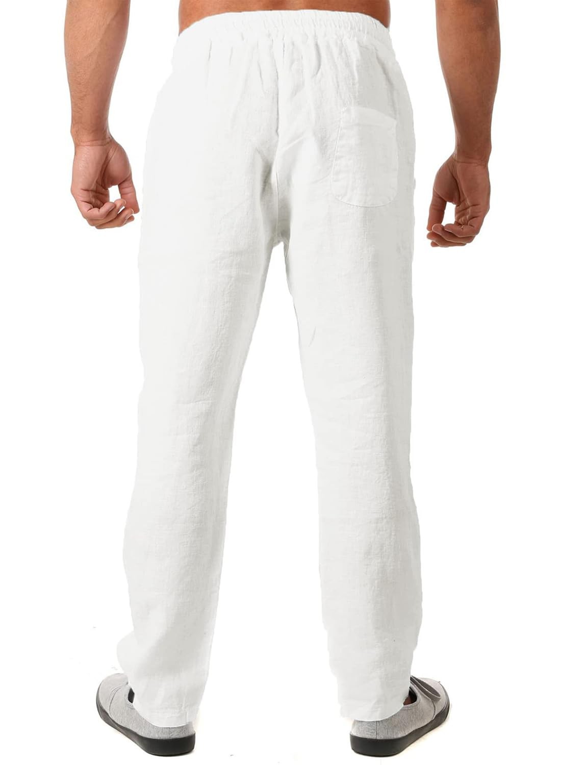 Mens Lightweight Cotton Linen Pants Casual Trousers Drawstring Beach Pockets gallery