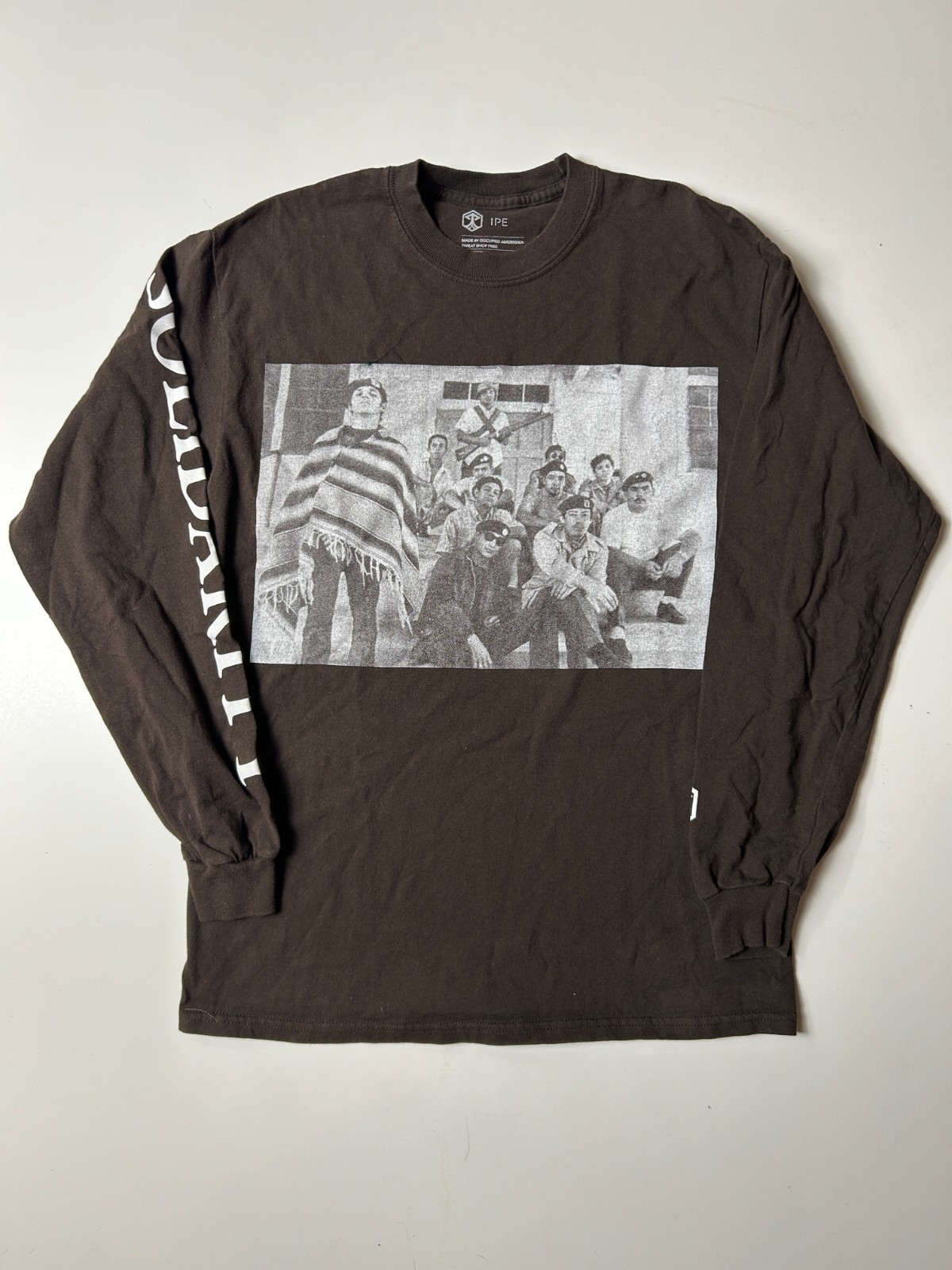 Increase Peace Everywhere Long Sleeve Shirt Brown Berets Chicano Movement Men’s