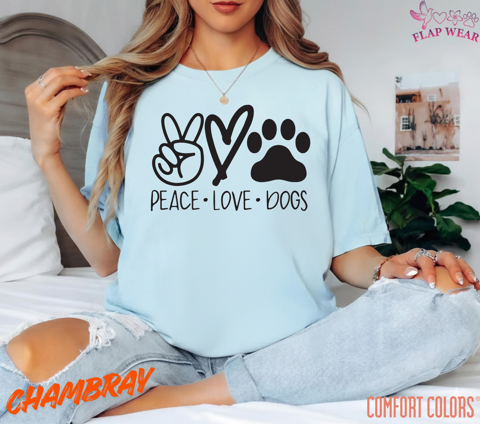 Unisex Peace Love Dogs Printed T SHIRT,T shirt women,T shirt men,T shirt vintage gallery