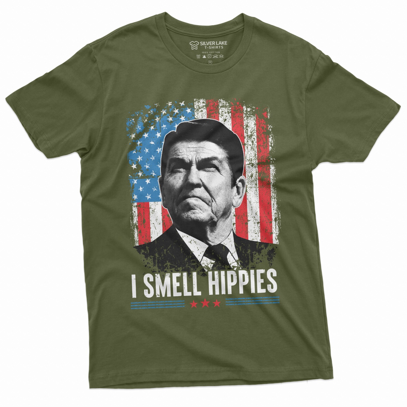 Men's I smell Hippies T-shirt US President Tee Funny 4th of July Tee gallery