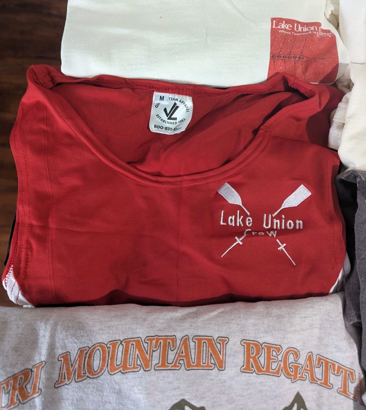 Vtg Seattle's Lake Union Crew Rowing Regatta 9pc Lot Vest, Unisuit, T Shirts gallery