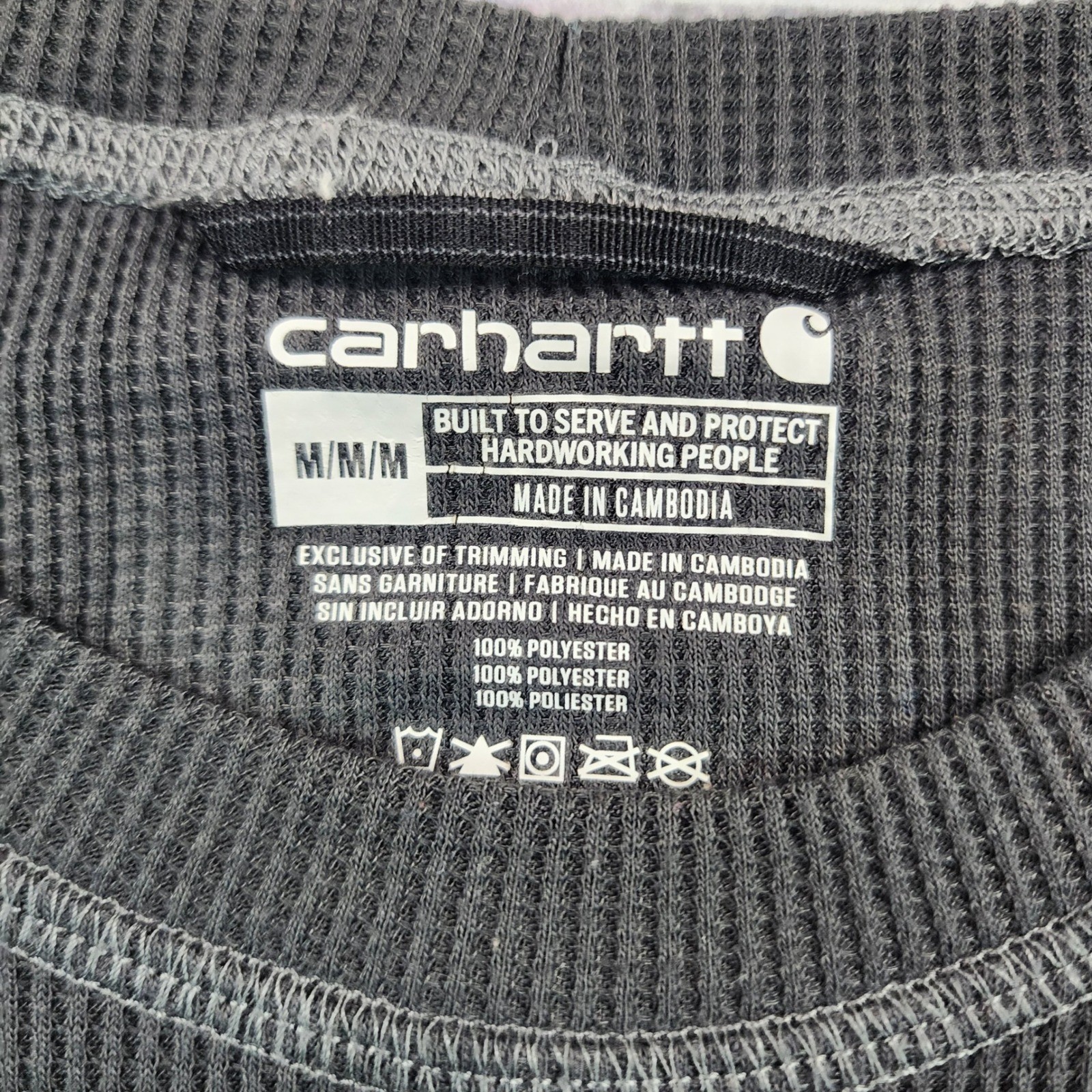 Carhartt Force MBL113 Shadow Gray Waffle Knit Thermal Base Layer Mens Medium M gallery