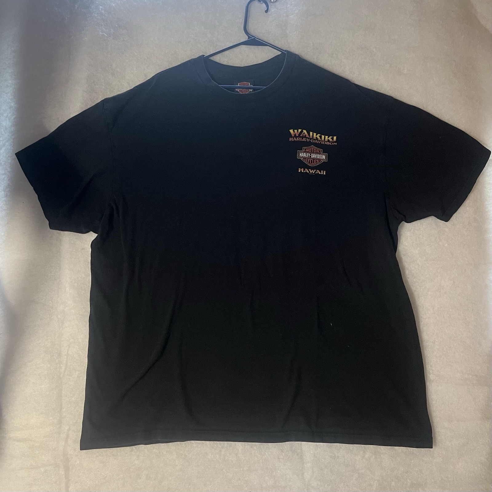 Harley Davidson Waikiki Hawaii Motorcycle Shirt Black Men’s Size 2XL gallery