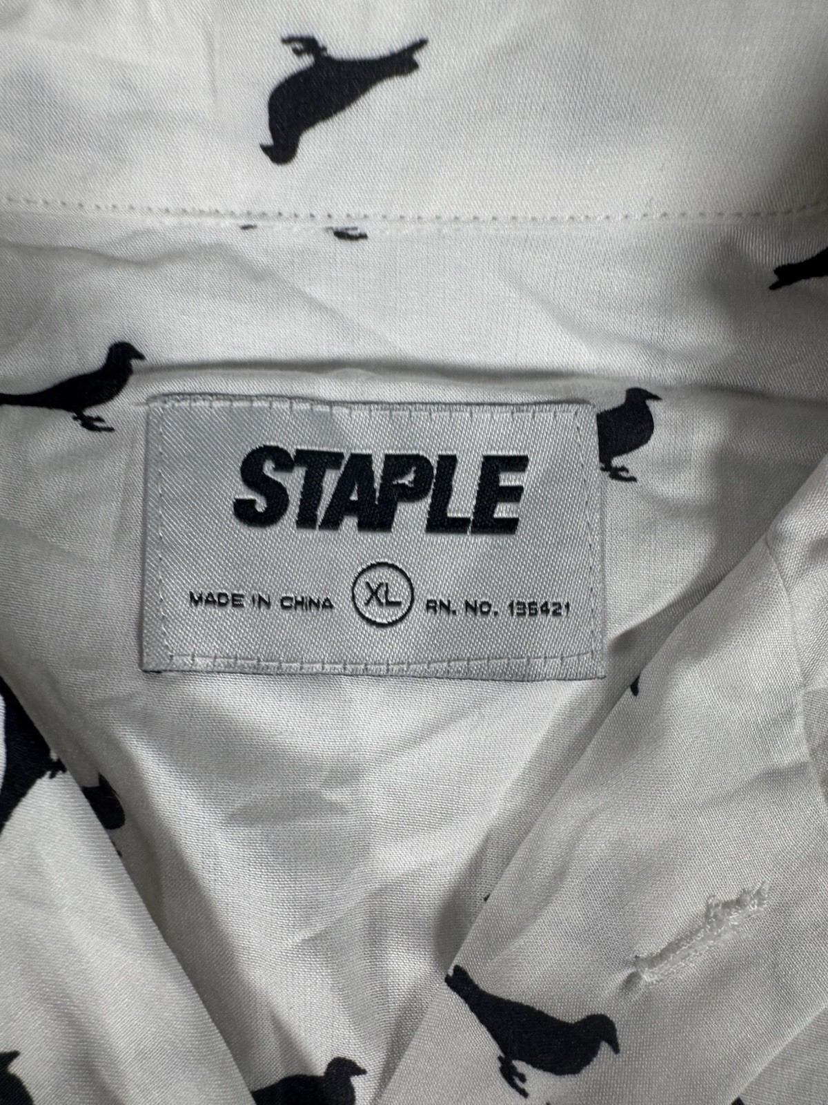 New Staple Pigeon Shirt Men XL All Over Print Bird Button Up Streetwear Rayon gallery