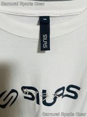 SILAS White T-Shirt M Size featuring Embroidered Katakana