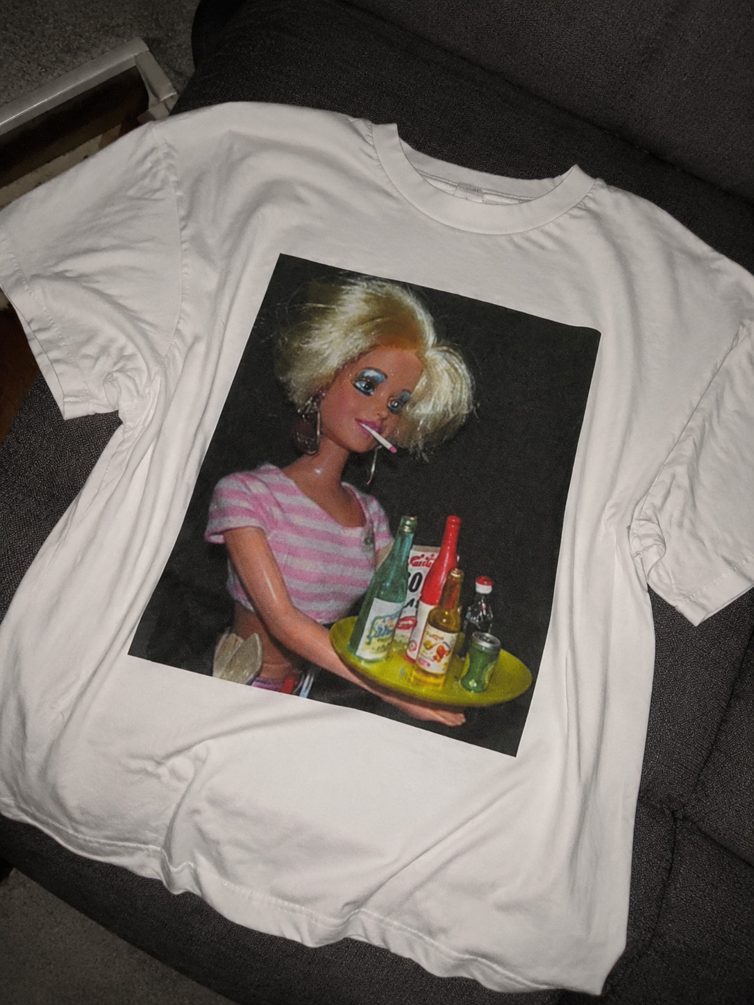 Vintage Doll Portrait Graphic T-Shirt, Retro Glam Aesthetic Party Tee gallery