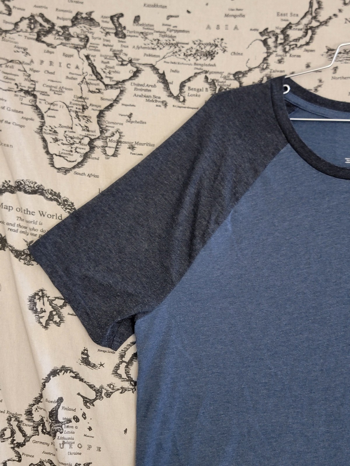 Sonoma Men's XLT Raglan T-Shirt Short Sleeve Crew Neck Two-Tone Blue gallery