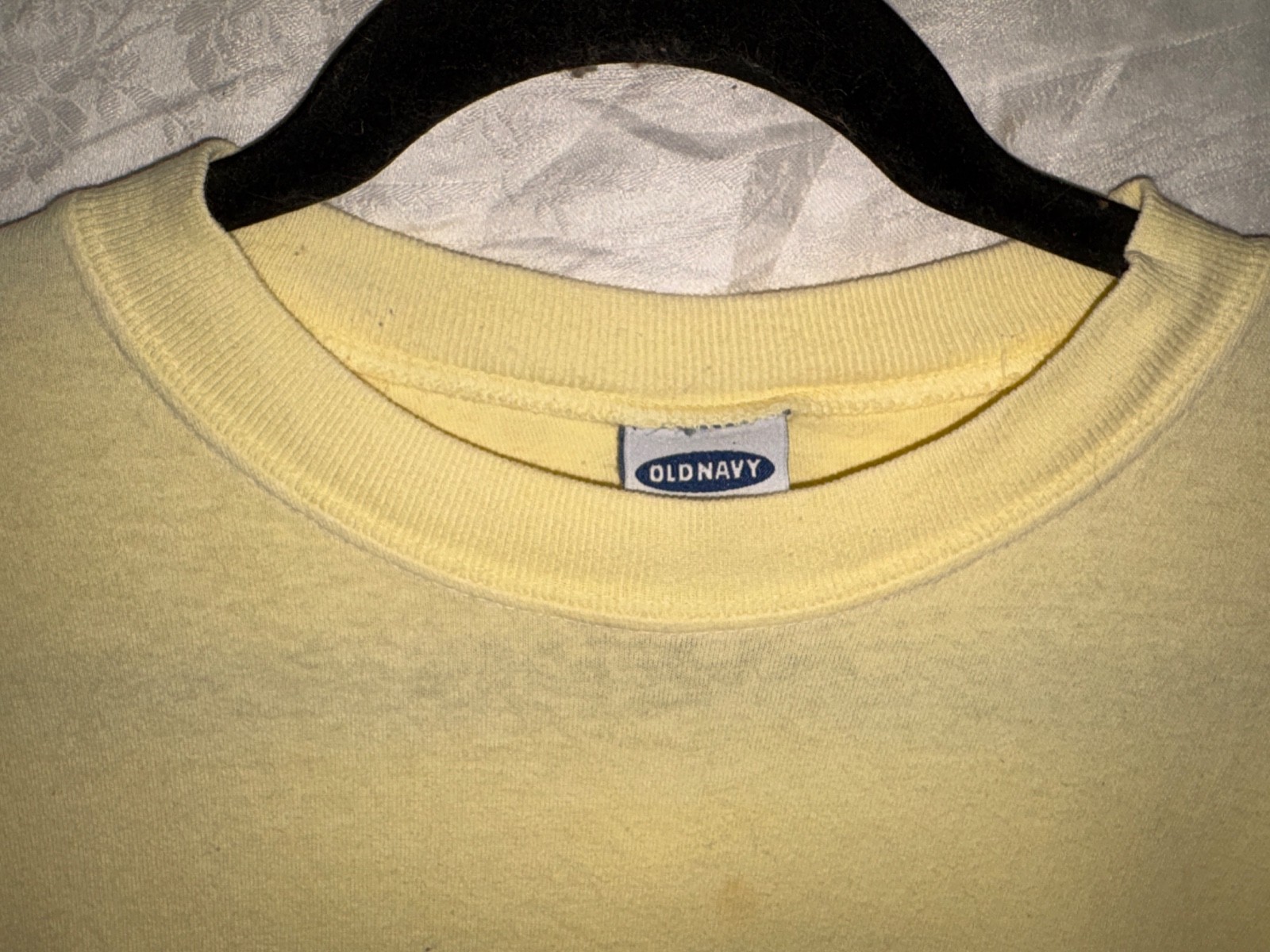 OLD NAVY Short Sleeve Shirt Men's XL-Pale Yellow w Graphic-100% Cotten gallery