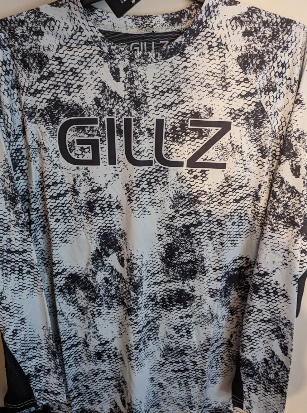 Gillz Men's LS UV Tournament Series V2 Gray Grunge Print L/S Fishing Shirt Sz XL gallery