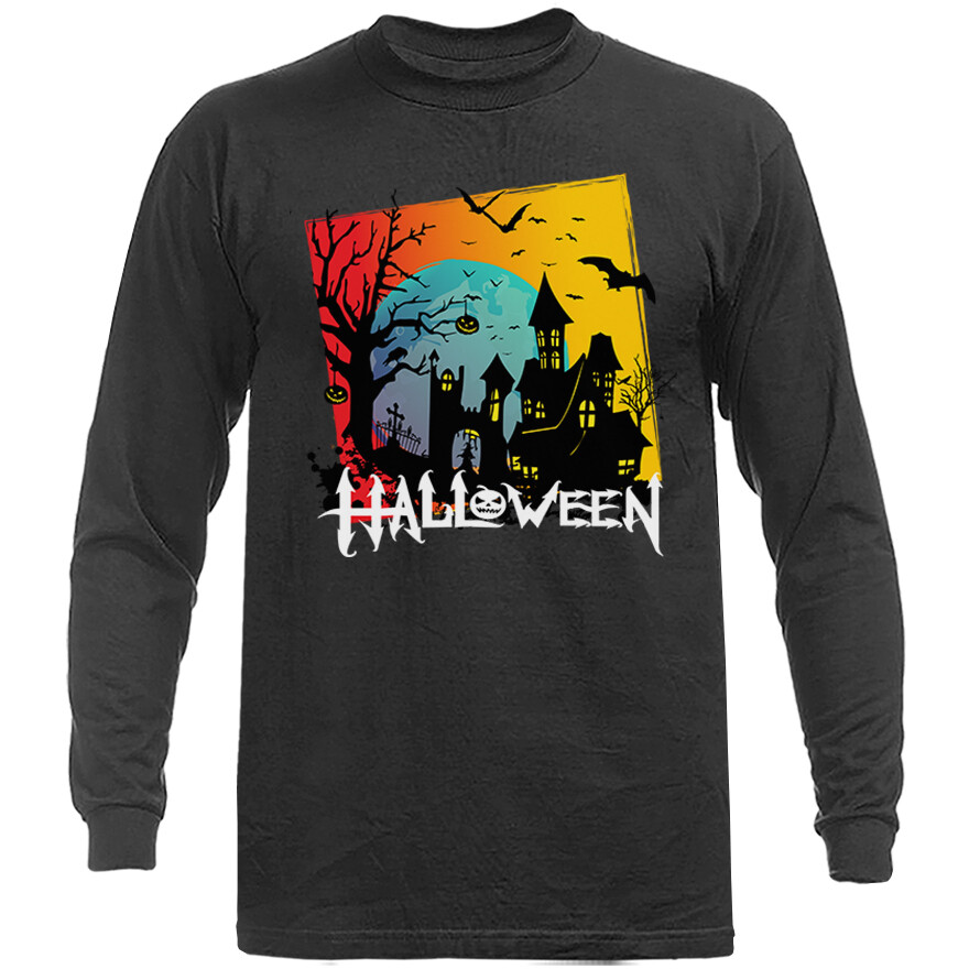 Halloween Costume Spooky Witches Pumpkin Ghost Long Sleeve T-Shirt