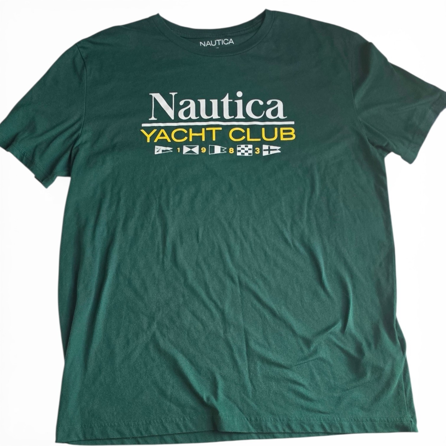 Nautica Men’s Yacht Club Green Graphic Crew Neck Short Sleeve T-Shirt XL
