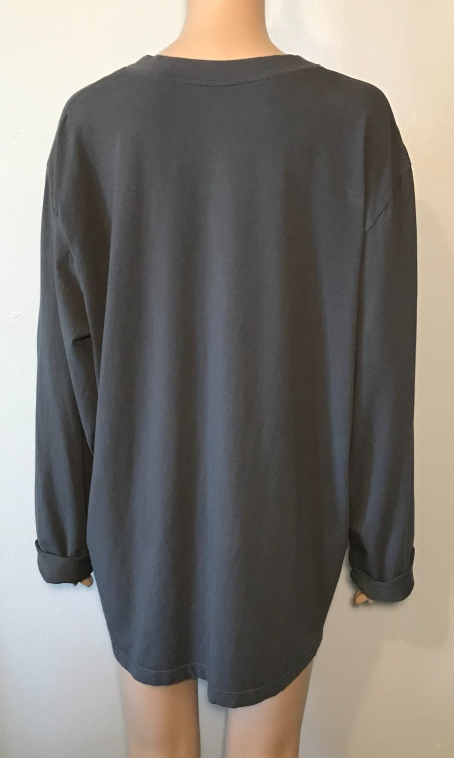 David Archy Women's Shirt Size L Gray V-Neck Pullover Long Sleeve Cotton Blend gallery