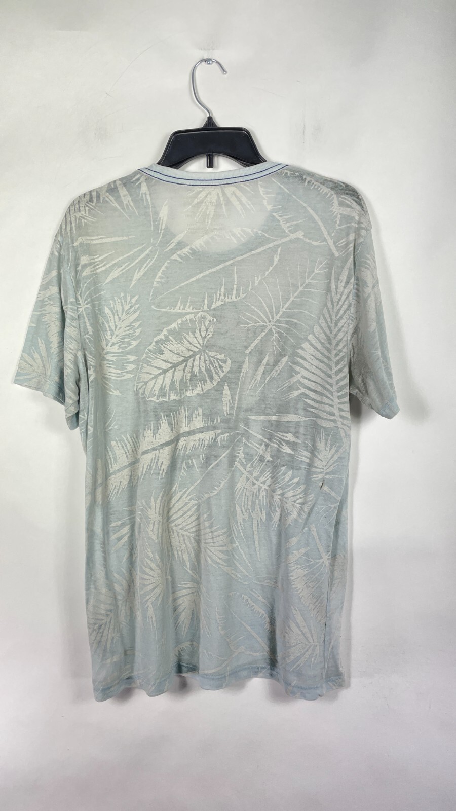 True Religion Mens T Shirt Crew Neck Short Sleeve Semi Sheer Leaf Print Size M. gallery