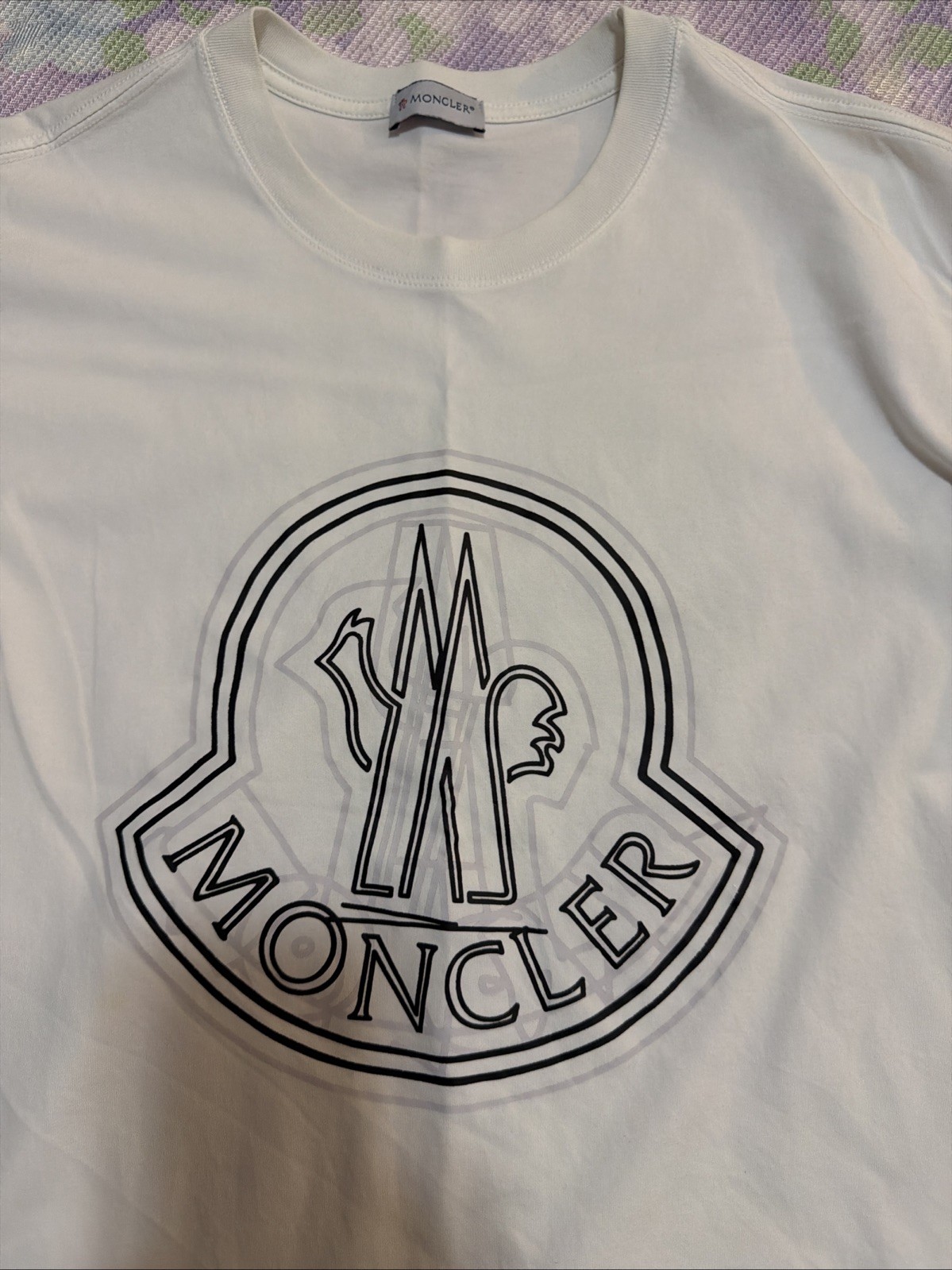 MONCLER COTTON LOGO T-SHIRT WHITE SIZE (S) gallery