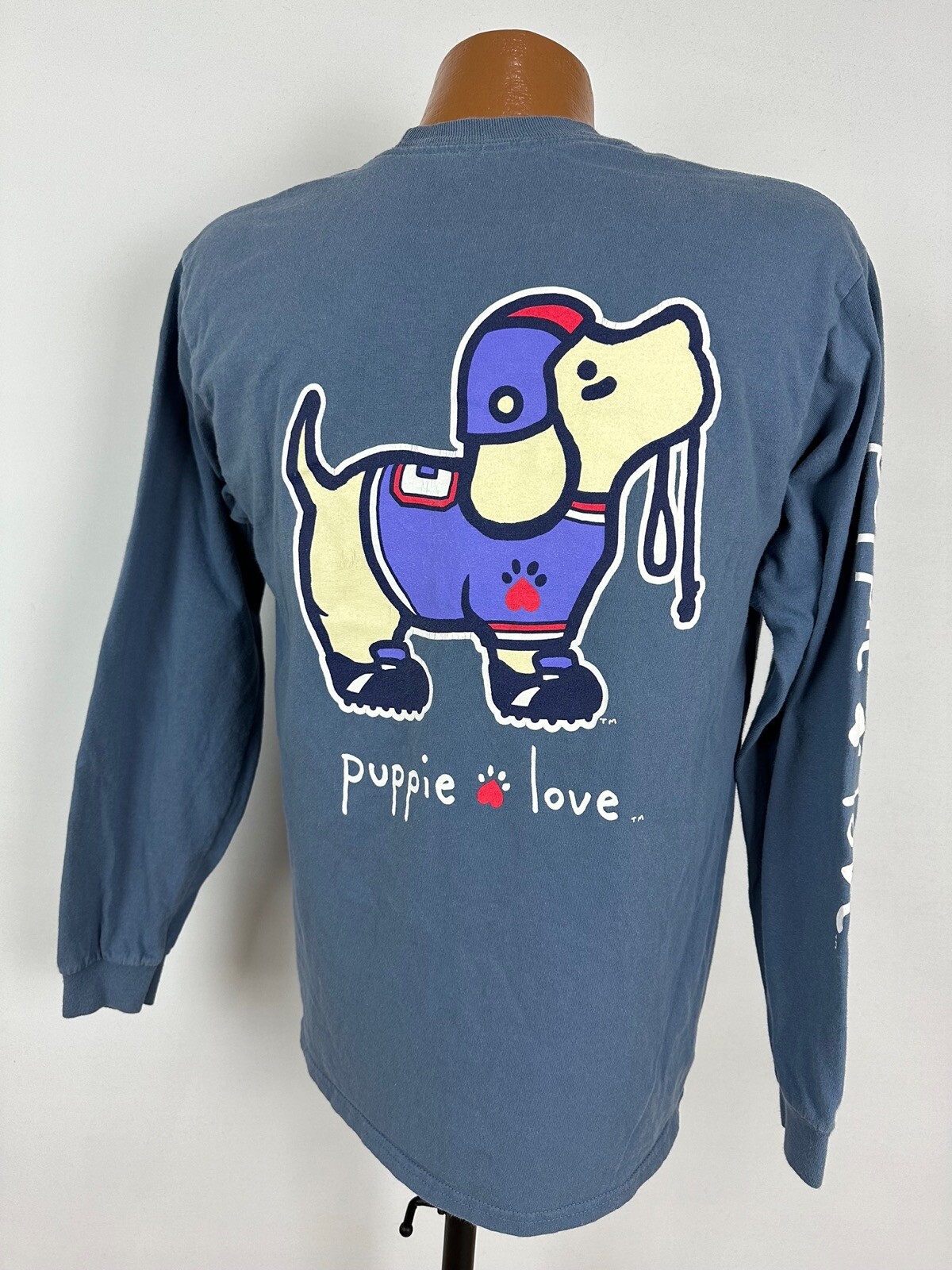 Puppie Love Shirt Medium Football Long Sleeve Puppy Cute Dog Sports Outdoors
