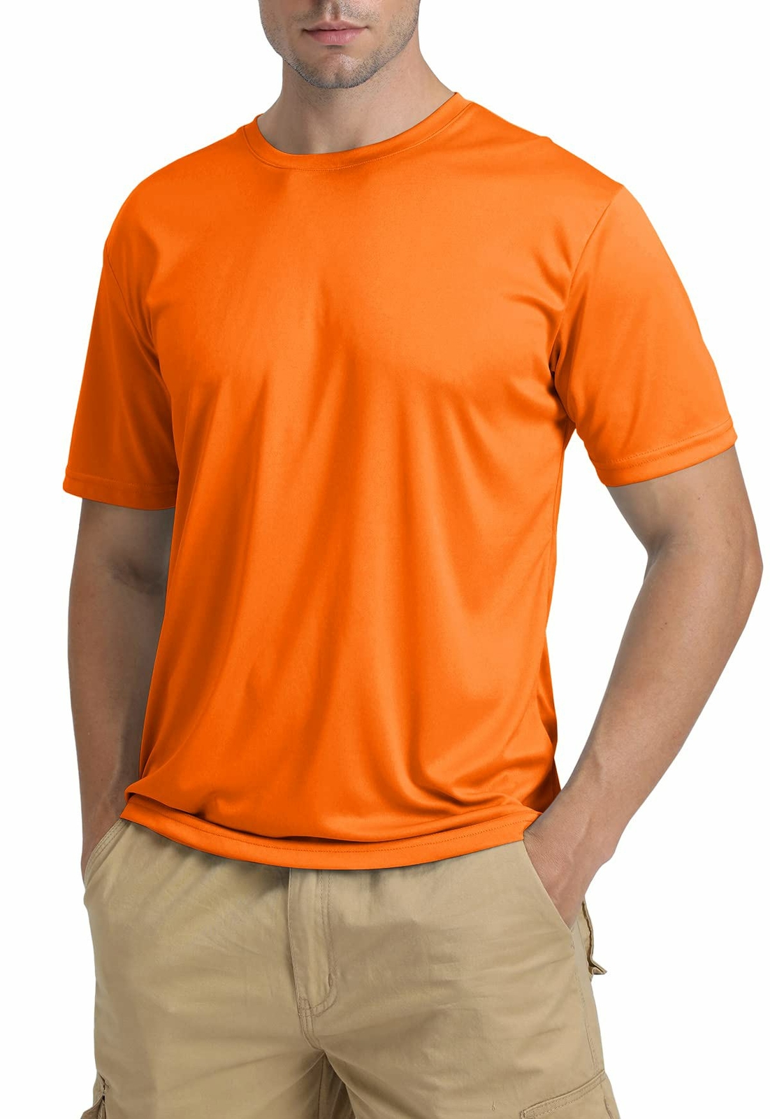 Men's UPF50+ Short Sleeve T-Shirt Quick Dry Running Fishing Performance Tee Tops gallery