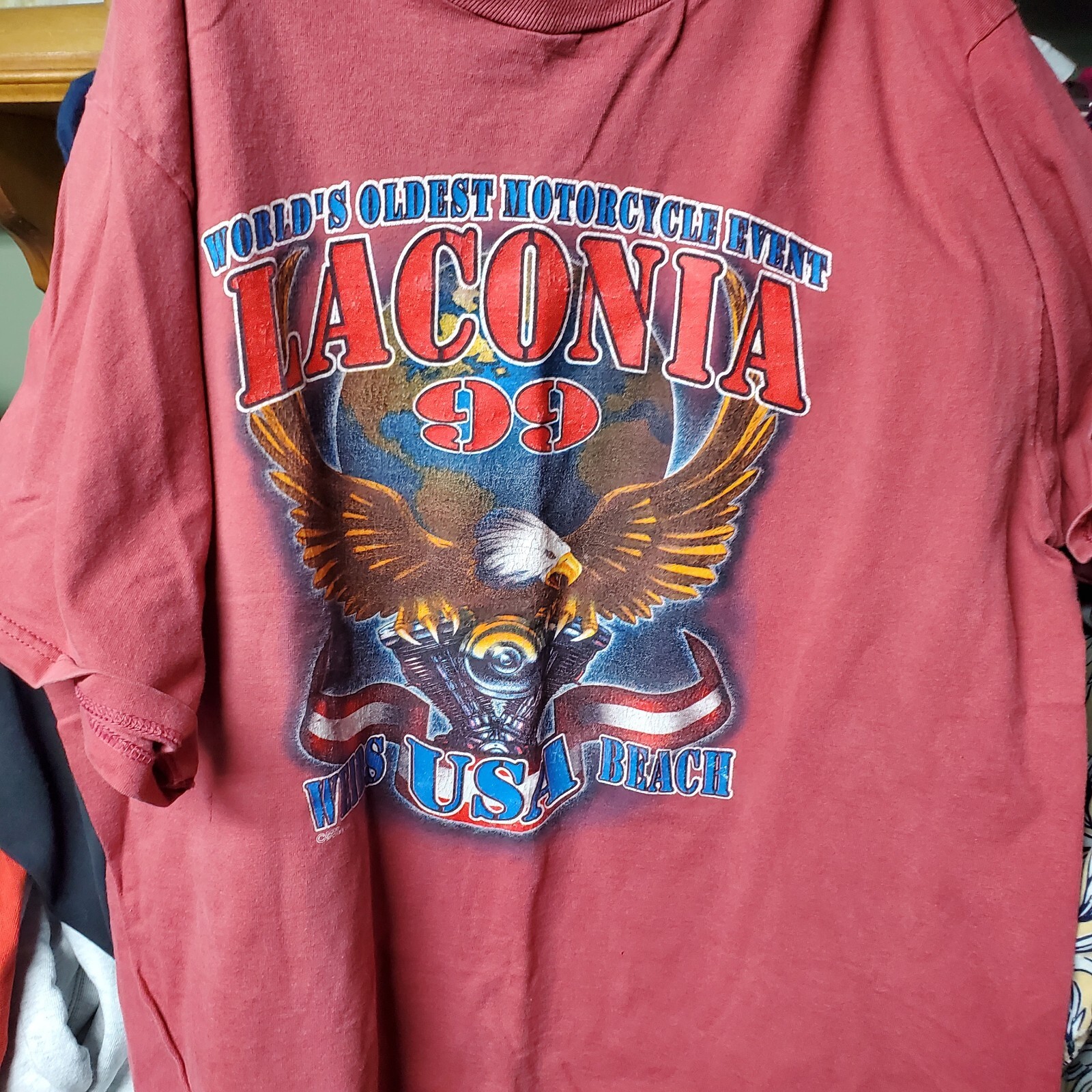Vintage Y2K 1999 Laconia Motorcycle Event Weis Beach Double Sided Graphic XL gallery