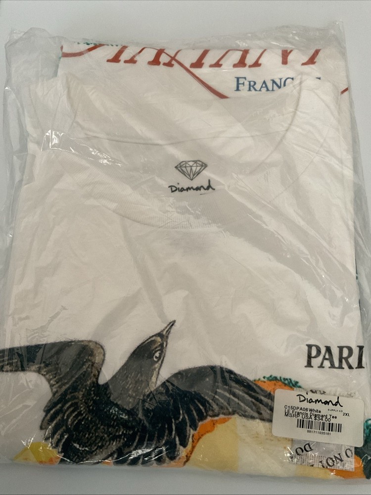 Diamond Supply Co Le Francis Diamant Tee 2XL White Deadstock New In Bag