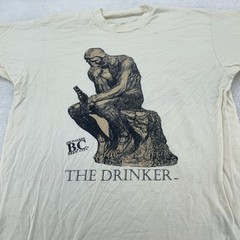 Vintage Milwaukee Brew City The Drinker Shirt Mens L/XL Funny Beer Thinker90s