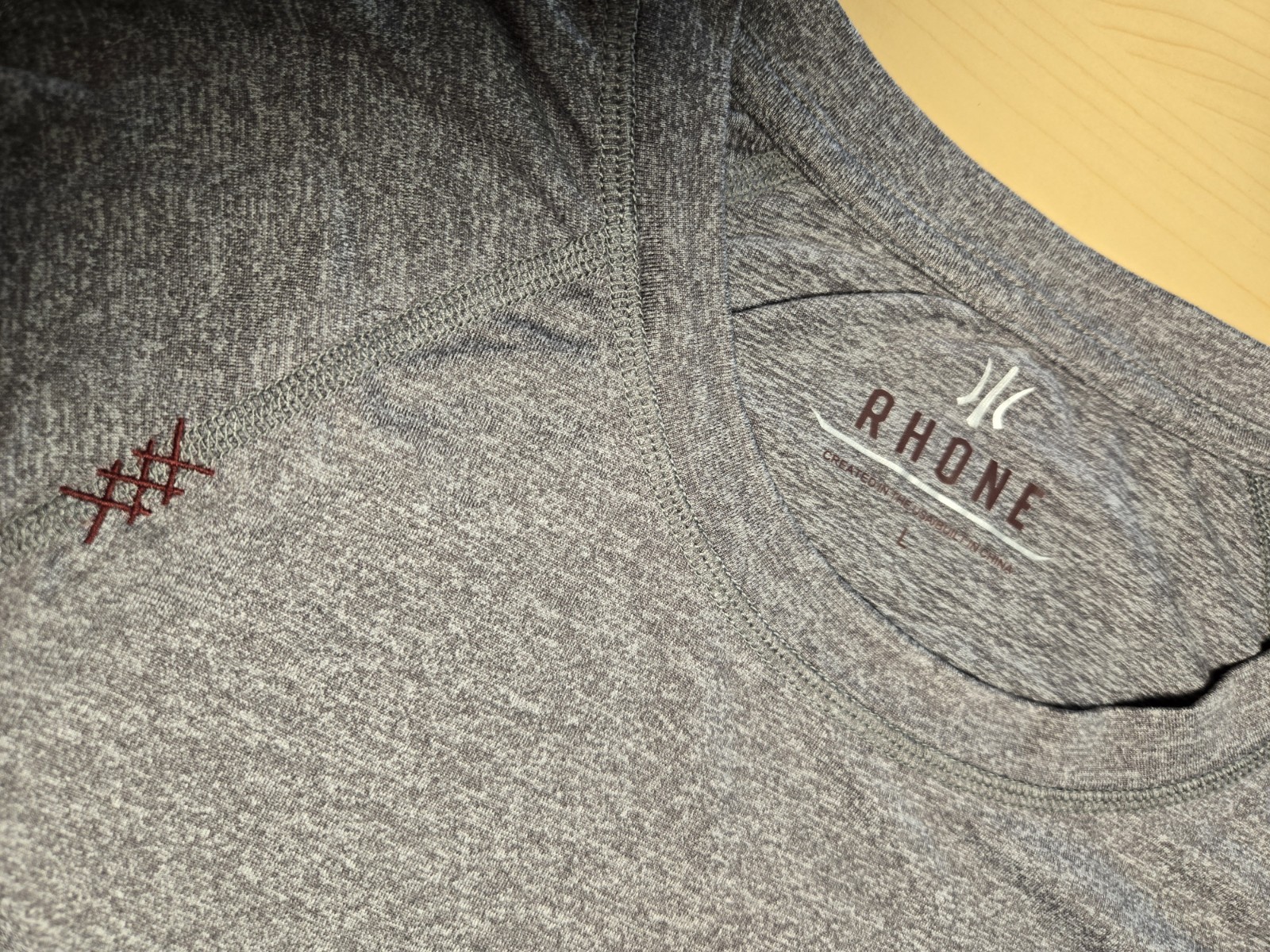 Rhone Reign Long Sleeve Shirt Large Gray Heathered Performance Crewneck Mens gallery