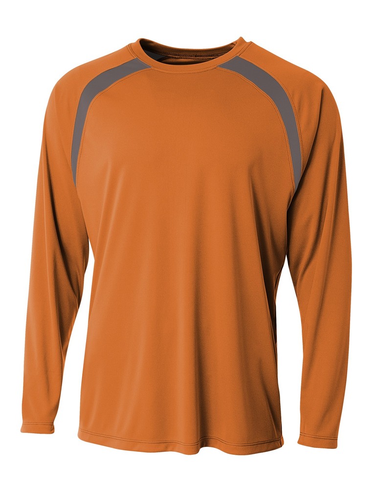 A4 Spartan Long Sleeve Color Block Crew Mens N3003
