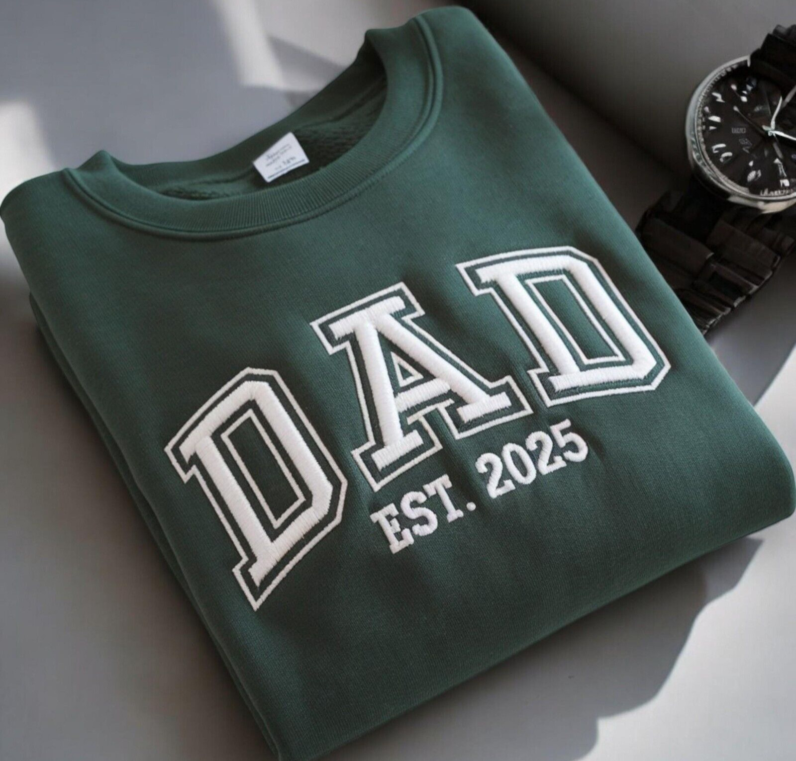 Dad Est 2025 Embroidered Sweatshirt gallery