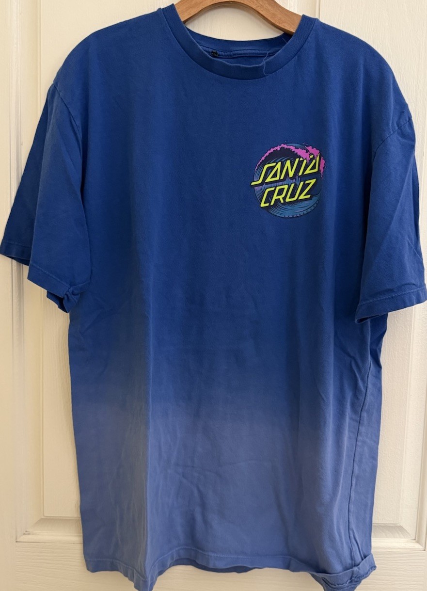Santa Cruz Skateboards Dip Dye T-Shirt Blue Wave Dot Graphic Size M gallery