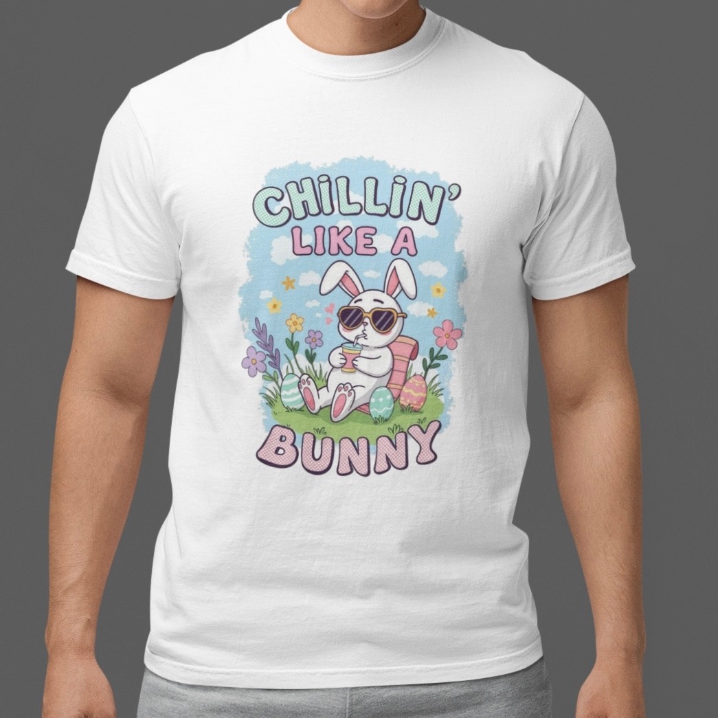 Chillin Like A Bunny Easter Shirt Cute Rabbit Spring Tee Gift S-5XL Cotton gallery