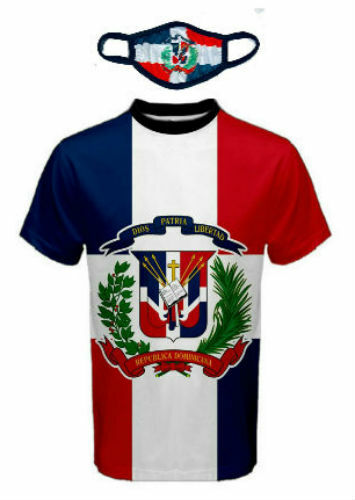 DOMINICAN REPUBLIC COAT OF ARMS FLAG MEN T-SHIRTS & FREE MASK CP BRAND gallery