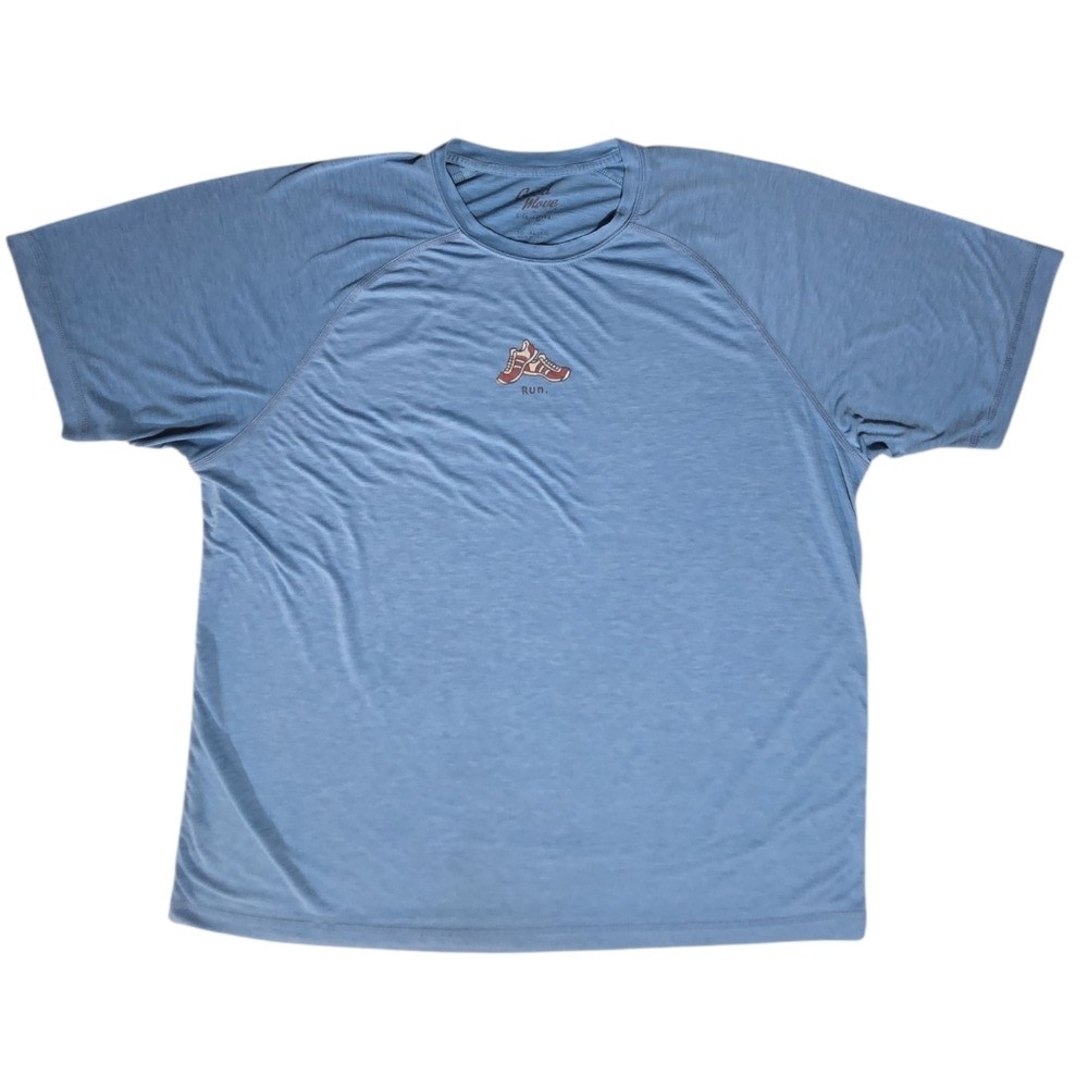 Life Is Good Men's Good Move Semi Fitted Running Sneakers Tee Blue XL FLAW gallery
