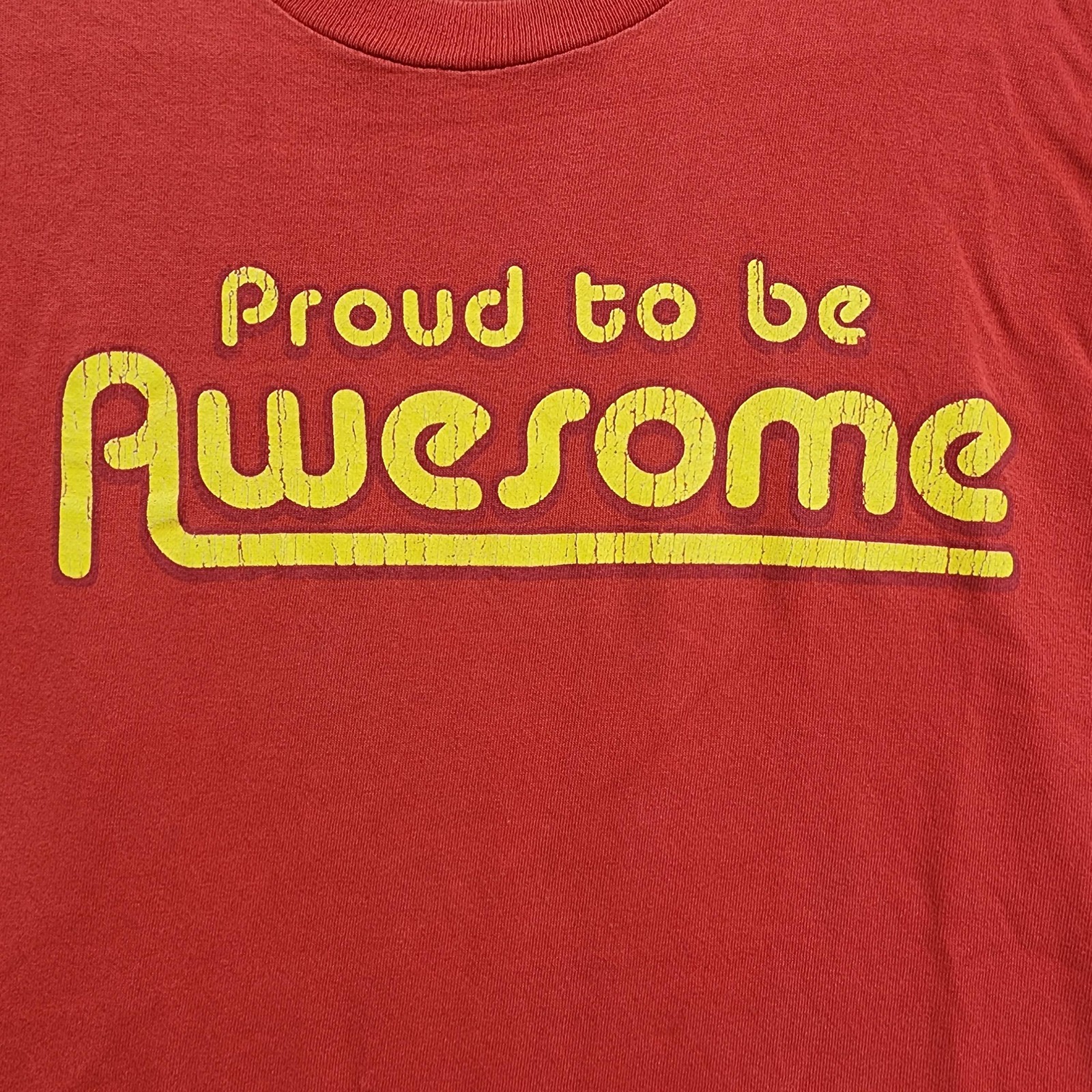 Vintage Delta Pro Weight Tee Mens M Red Proud To Be Awesome Graphic Funny Casual gallery