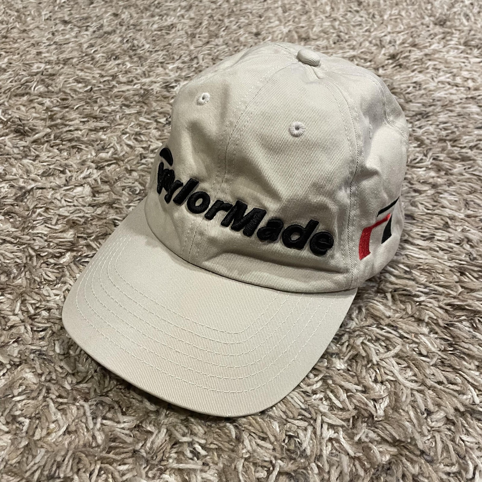 TaylorMade R7 Golf Hat Strap Back One Size Beige Cotton Twill Baseball Cap