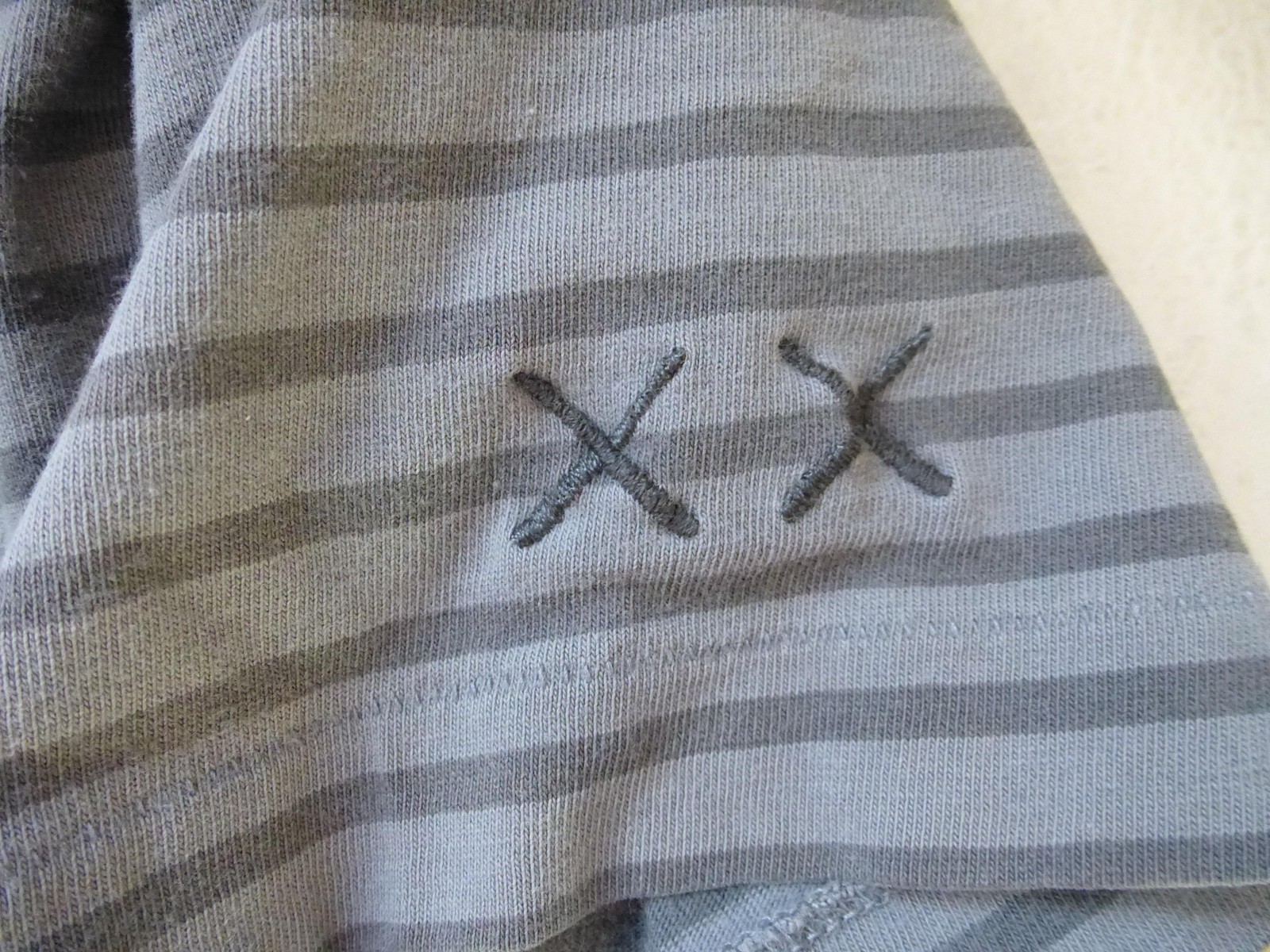 Uniqlo KAWS T Shirt Mens Large BFF Gray Striped Graphic Tee UT Short Sleeve Tee gallery