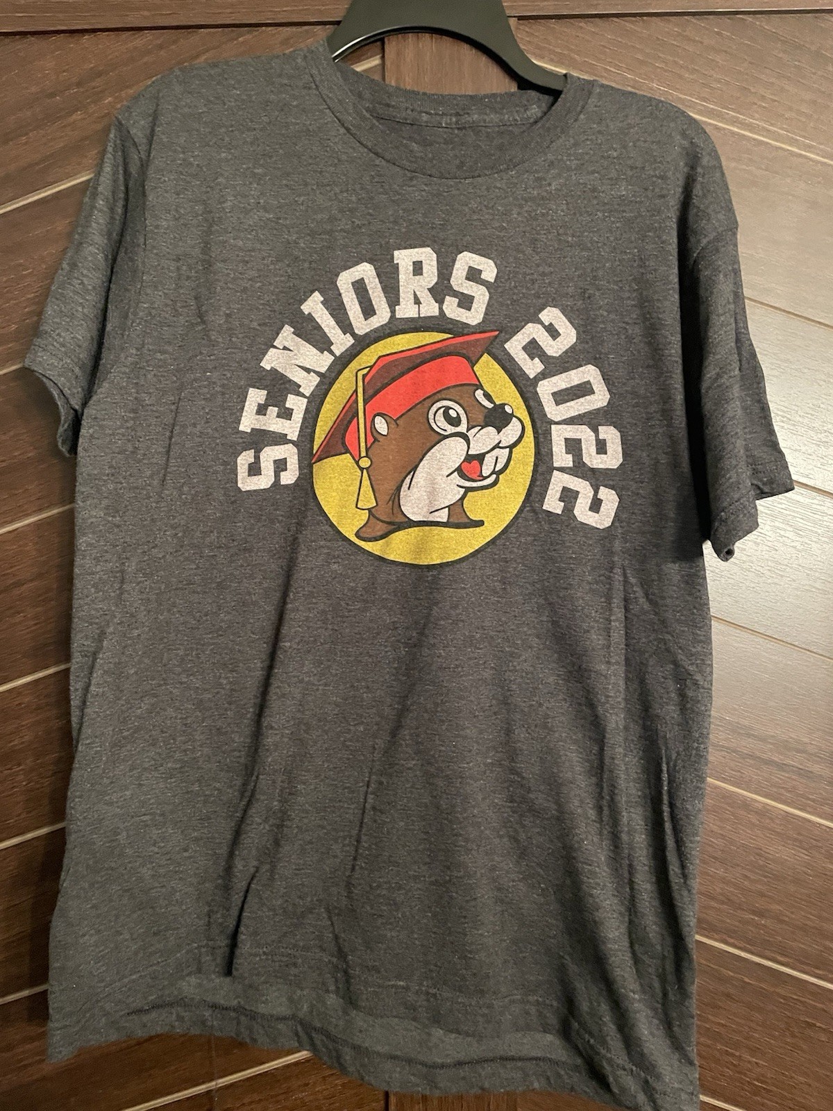 Buc-ee’s 2022 Seniors T-Shirt Most Likely To Eat Weight in Beaver Nuggets Size L