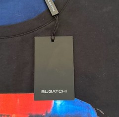 Bugatchi T Shirt XL Shaped Fit Abstract Graphic Tee Black Crewneck NWT