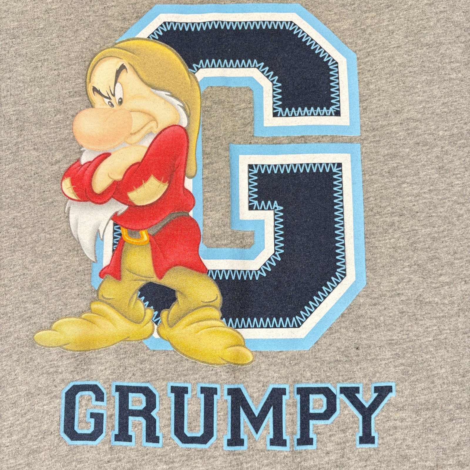 Vintage Disney Grumpy Dwarf T-Shirt Mens One Size Fits All Gray Jerry Leigh gallery